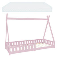 KINDERBETT Tipi mit Matratze 90x200 cm Rosa - Pink, Holz (90/200cm) - ML-DESIGN