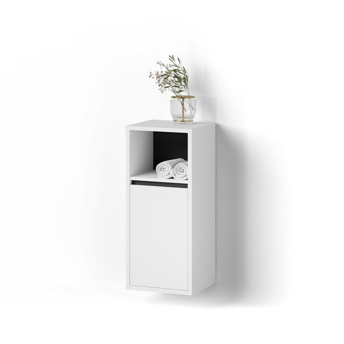 MIDISCHRANK Vomano Weiß 38 x 80 cm - Weiß, Holzwerkstoff (38/80/33cm) - Livinity®