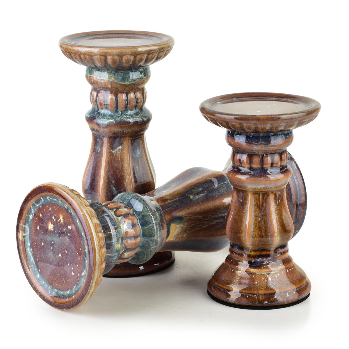 KERZENHALTER Yarine bronze 10/10/16.5 cm Keramik - Bronzefarben, Kunststoff (10/16.5/10cm) - Mondex