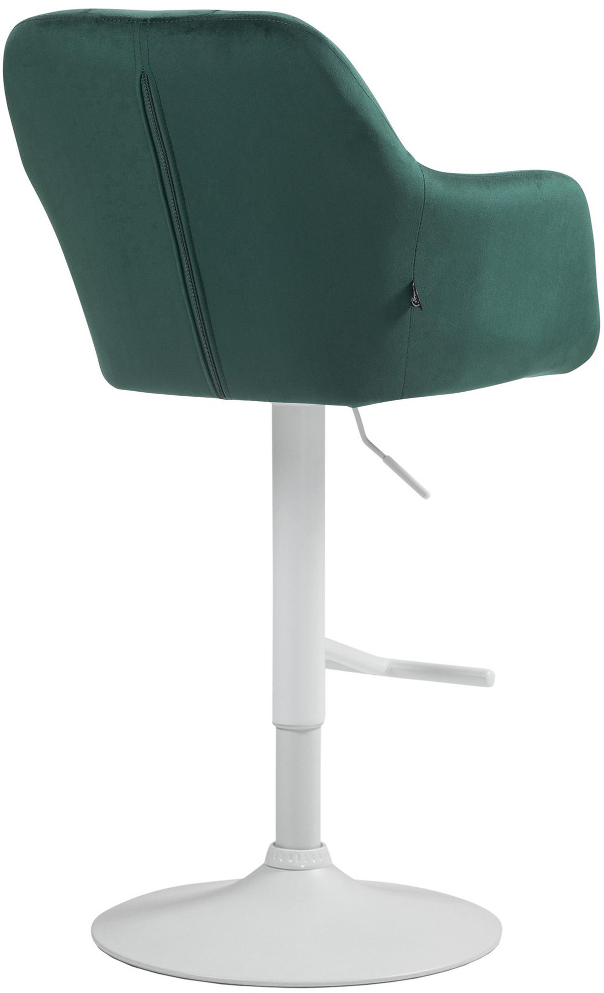 BARHOCKER Nardo Samt weiß grün - Weiß/Grün, Textil/Metall (57/118/59cm) - TPFLiving