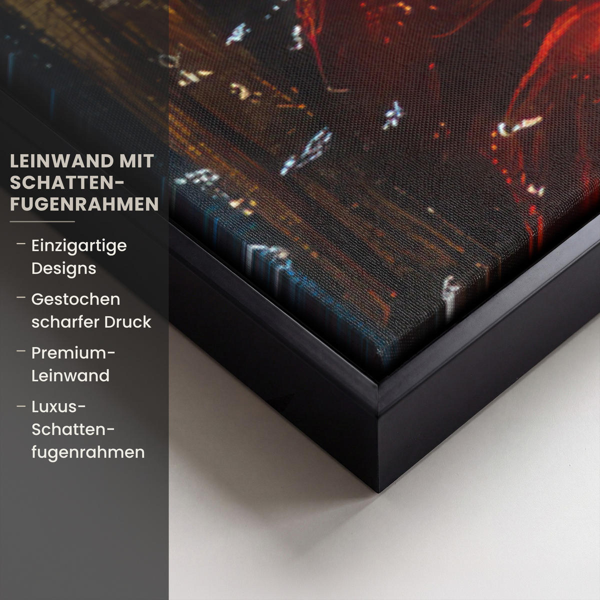 LEINWAND Bilder mit Rahmen - Weihnachtsmann - Weihnachten - Winter - Weihnachtsbaum - 90x60 - Bordeaux, Textil (90/60cm) - MuchoWow