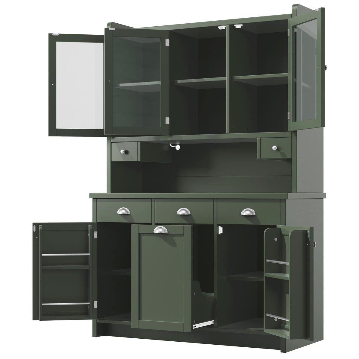 BUFFETSCHRANK Retro Grün 120/40/180 cm - Grün, Holz (120/180/40cm) - PANGIVO