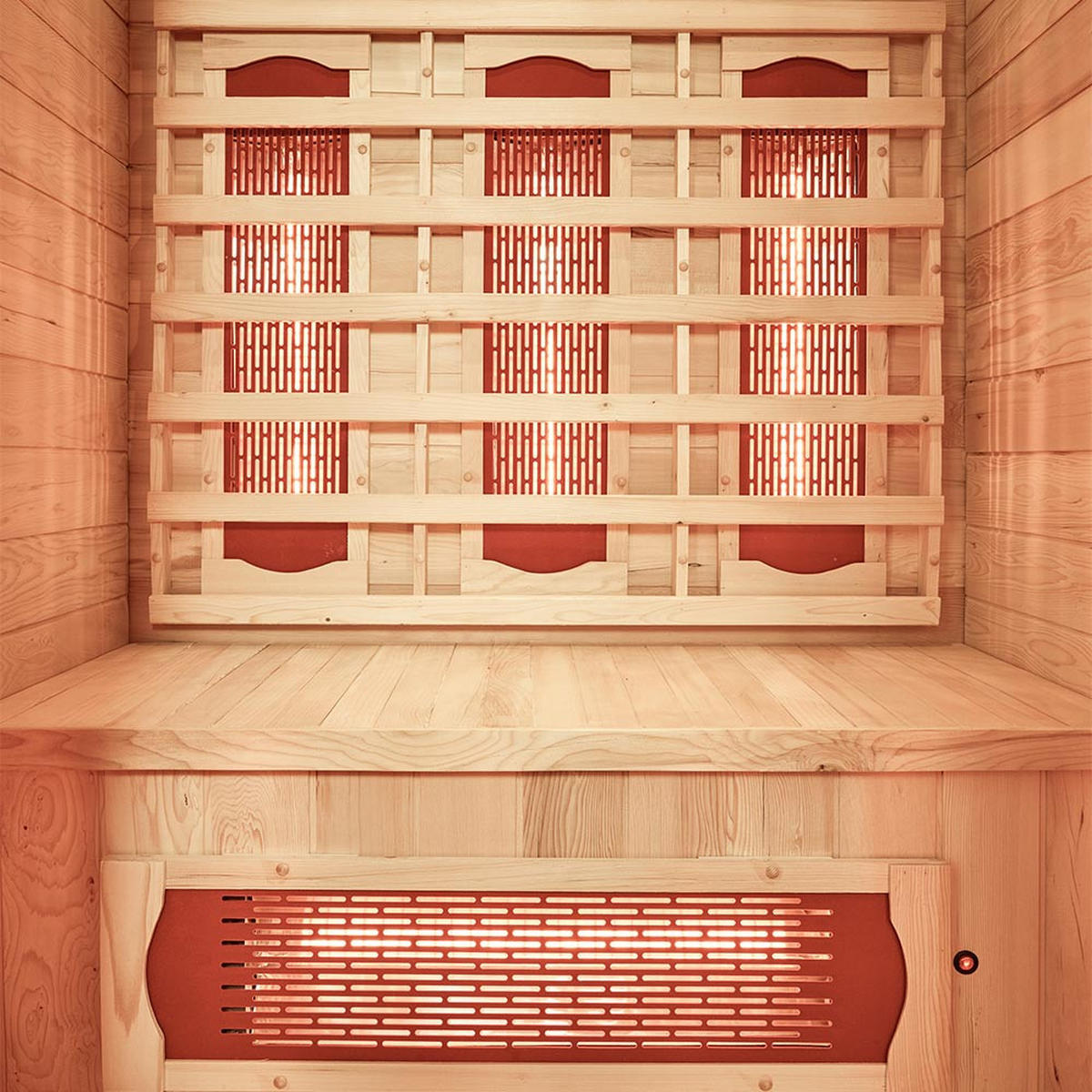 INFRAROTKABINE REDSUN M - mit Vollspektrumstrahler - Braun, Holz (120/190/105cm) - Home Deluxe