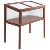 HOCHBEET, Tannenholz, PC-Platte, Braun - Braun, Holz (50/93/90cm) - Outsunny
