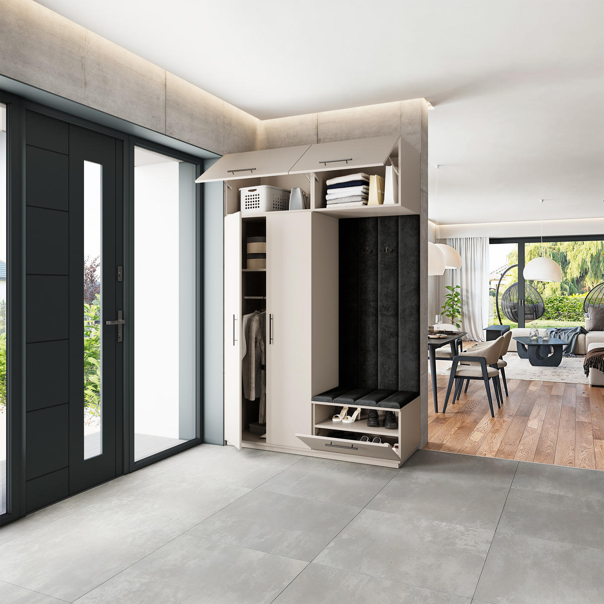 GARDEROBENSCHRANK REMA 150/240/60 cm Modern Kaschmir - Kaschmir, Holzwerkstoff (150/240/60cm) - MASSENO