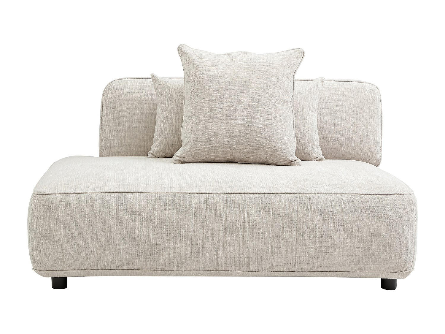 RECAMIERE ohne Schlaffunktion - 1 Person - stoff - beige Lelaco - Beige, Textil (145/74/105cm) - Vente-Unique