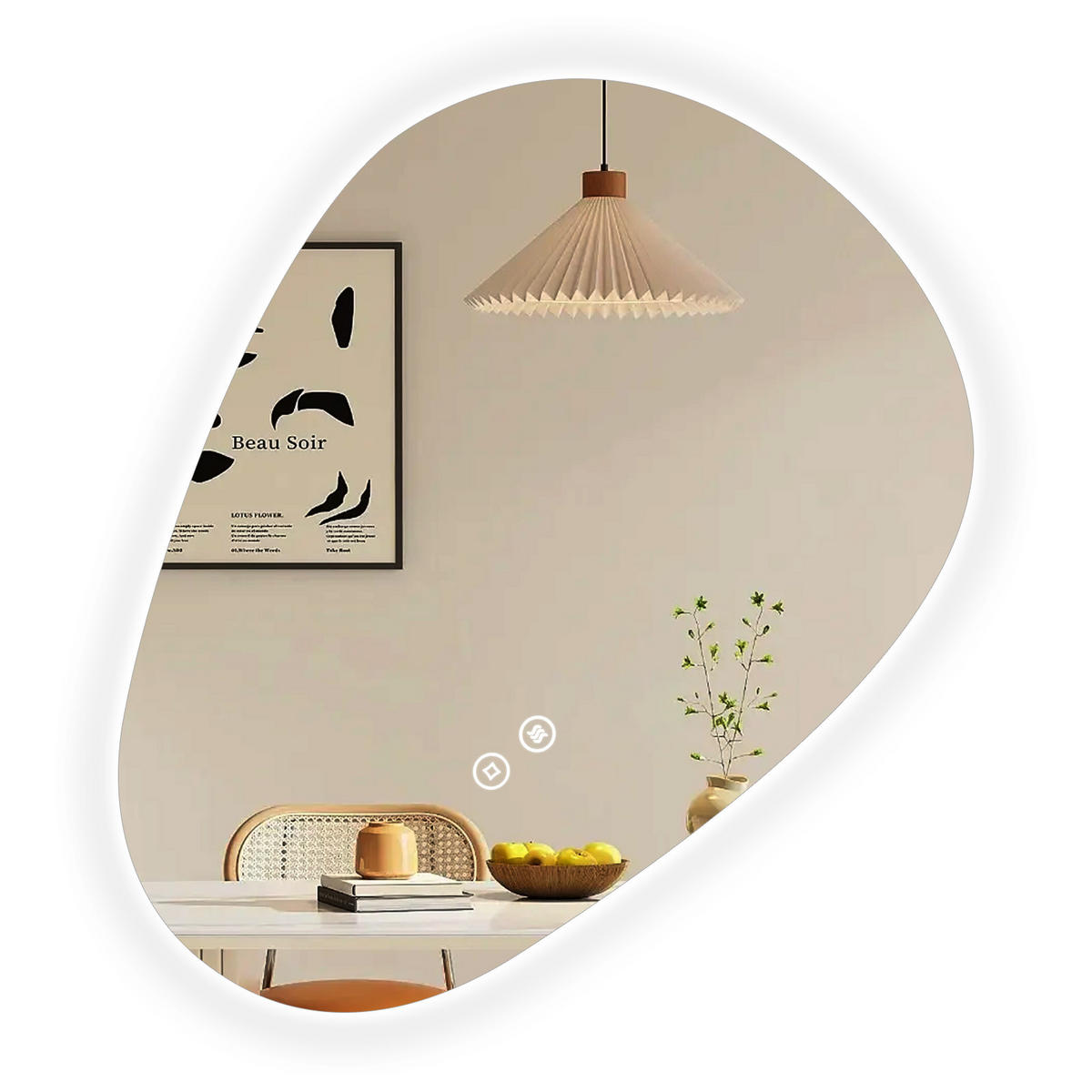 BADSPIEGEL mit Touch-Schalter, Dimmbar 80/60/3 cm - Weiß, Glas (60/3/80cm) - EMKE