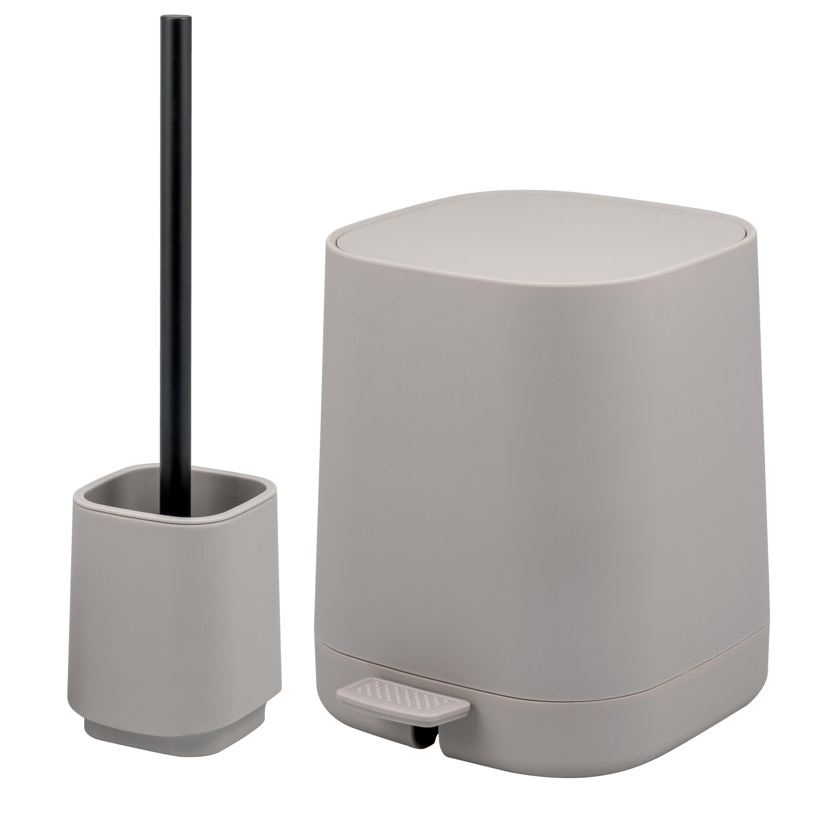 BAD-ACCESSOIRES-SET VALONA 2tlg., taupe, Kunststoff - Taupe, Kunststoff (21/25.5/21cm) - eluno