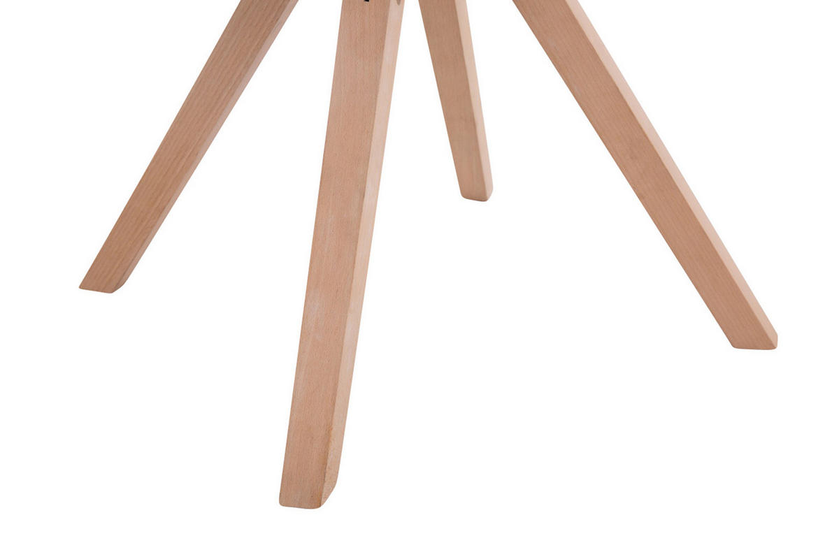 STUHL 4er Set Stoff blau - Blau/Eukalyptusholzfarben, Holz/Textil (48/84/56cm) - CLP