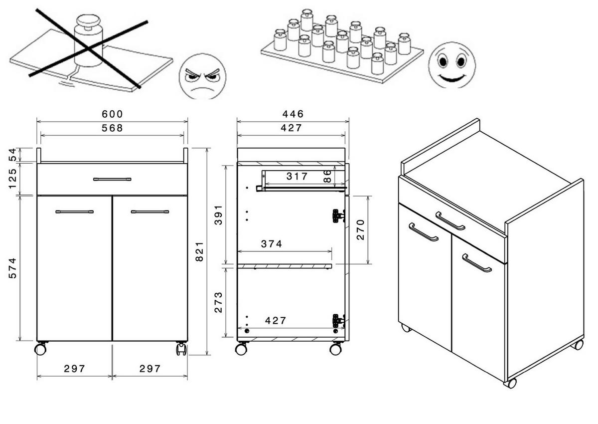 MINIKÜCHE grau, weiß, Set 2-teilig mit Buffet, Mehrzweckschrank - Weiß/Grau, Holzwerkstoff (180/180/45cm) - Parisot Meuble