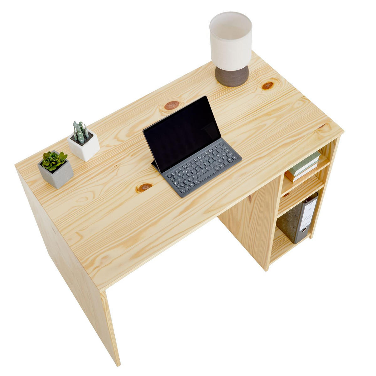 SCHREIBTISCH LIAM - Naturfarben, Holz (54/95/75cm) - IDIMEX