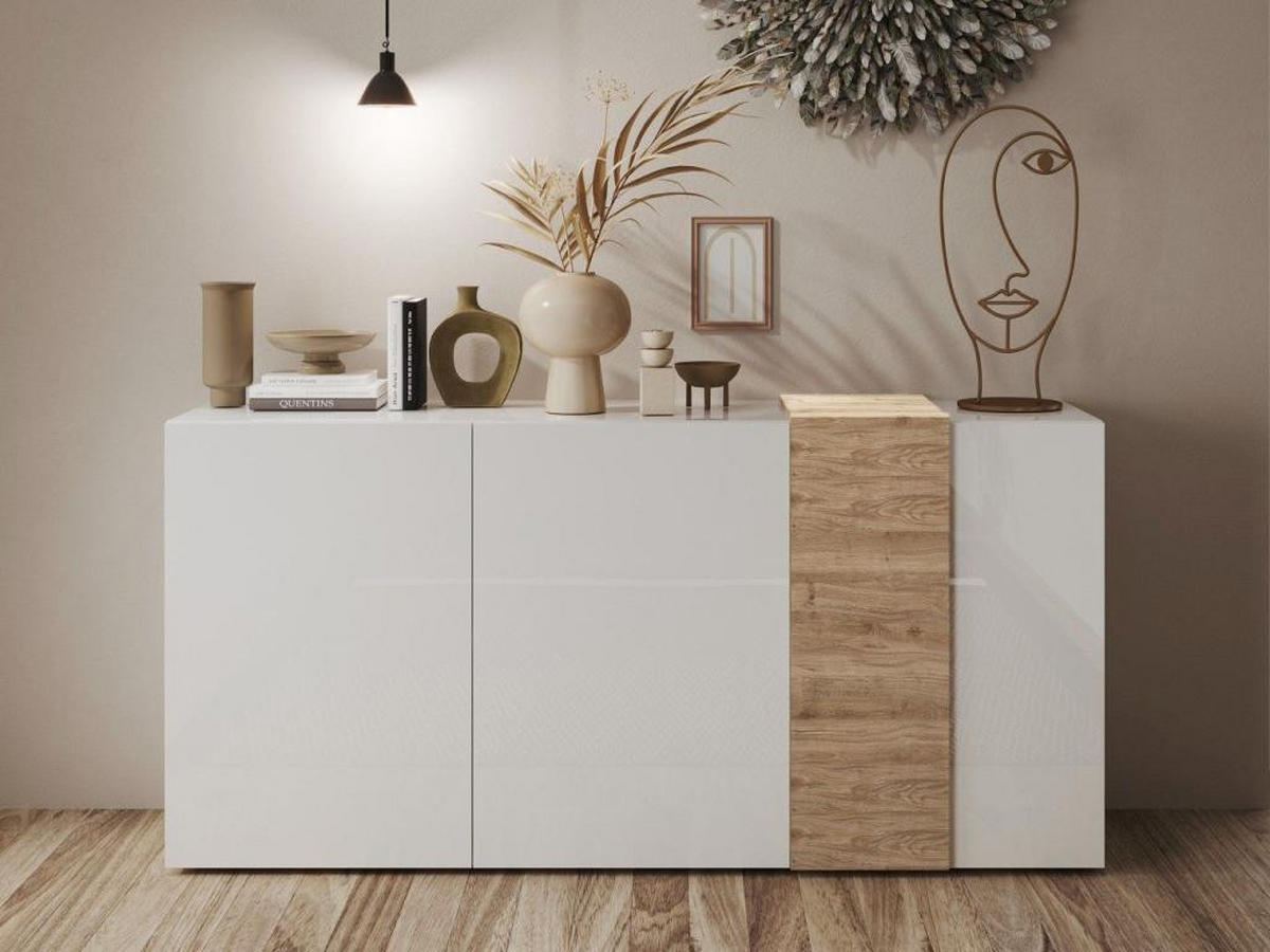SIDEBOARD 3 Türen Pluton - L181 cm - Naturfarben, Holz (38/84.3/180.5cm) - Vente-Unique
