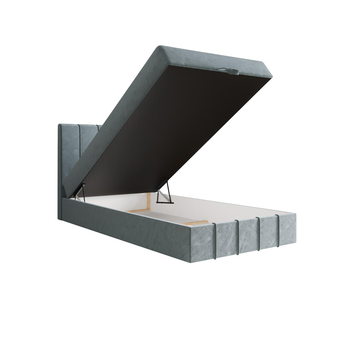 BOXBETT BAHAMA 90x200 Monolith 72, mit Matratze H3 und Topper, Blau - Blau, Holz/Kunststoff (90/200cm) - Bedante