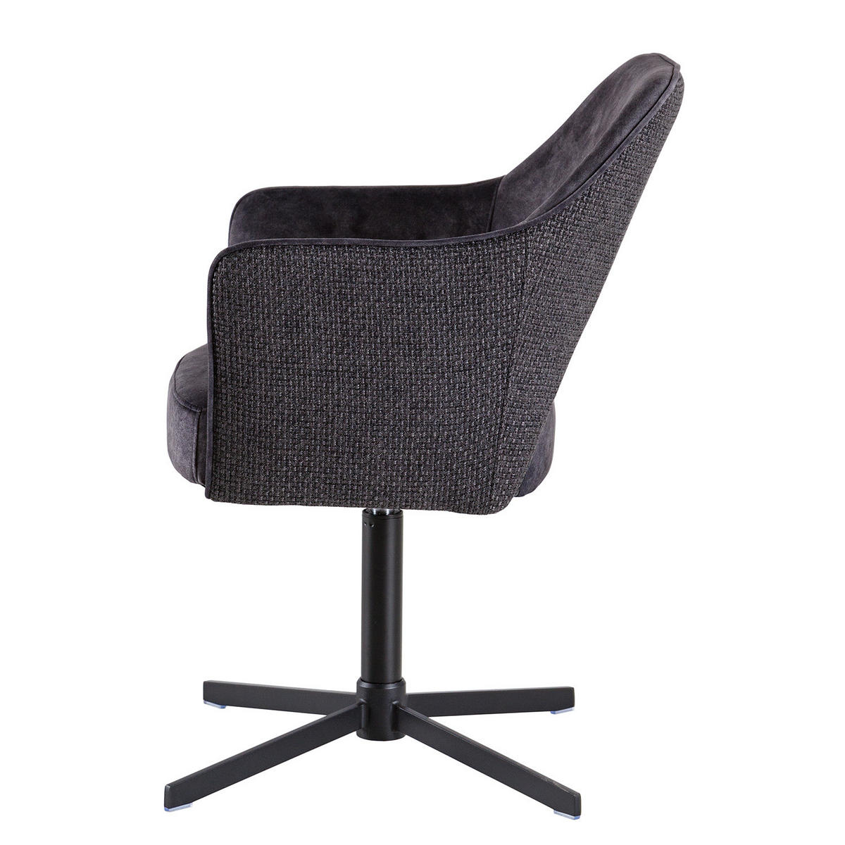 DREHBARER ARMLEHNENSTUHL - Schwarz, Kunststoff/Textil (64/85/61cm) - home24