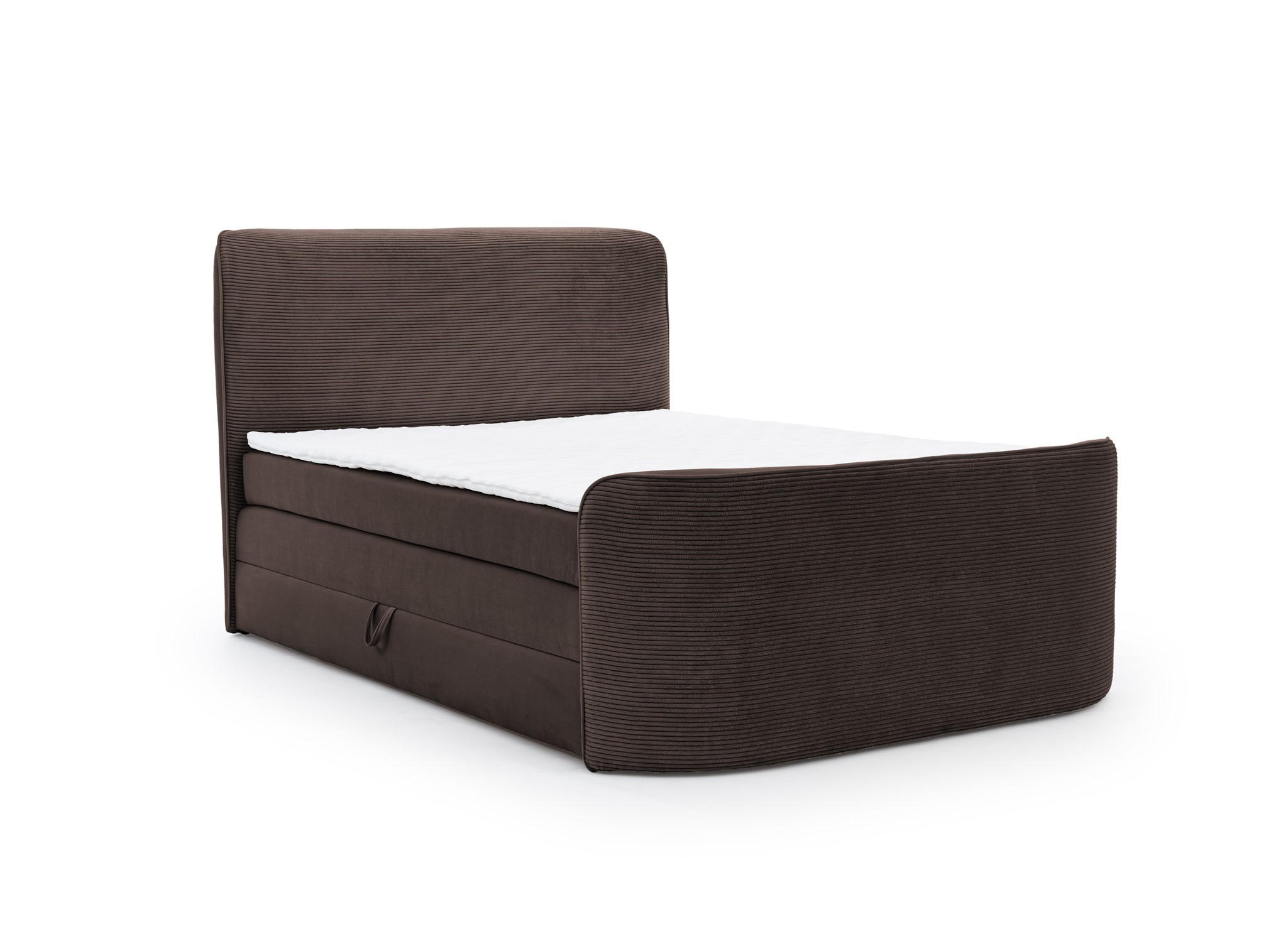BOXSPRINGBETT Body In Stoff Paros - Dunkelbraun, Holzwerkstoff/Textil (200/200cm) - Fun Möbel