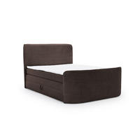 BOXSPRINGBETT Body In Stoff Paros - Dunkelbraun, Holzwerkstoff/Textil (120/200cm) - Fun Möbel
