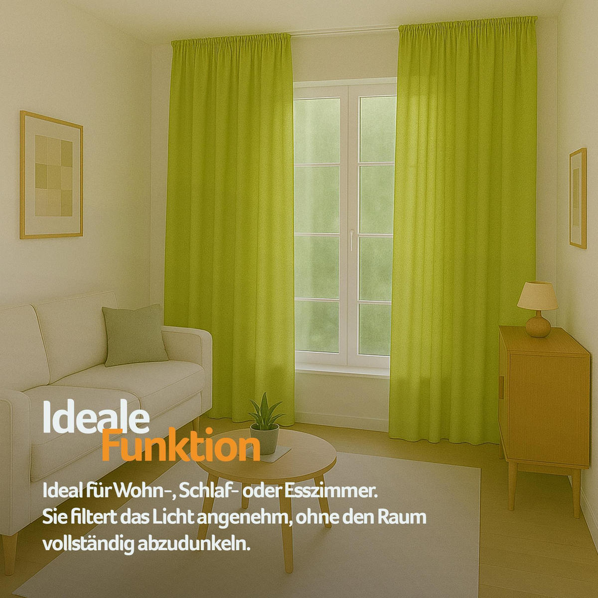 GARDINE Universalband "blickdicht" 2er Pack Grün 140x145 cm - Grün, Textil (140/145cm) - Bestlivings