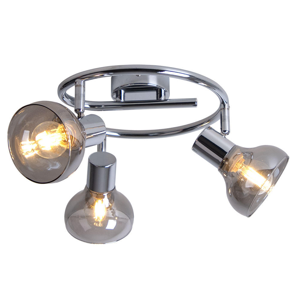 LED DECKENLEUCHTE Metall Silber Lothar - Silberfarben, Glas (25/25/16cm) - Globo Lighting
