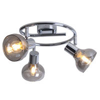 LED DECKENLEUCHTE Metall Silber Lothar - Silberfarben, Glas (25/25/16cm) - Globo Lighting