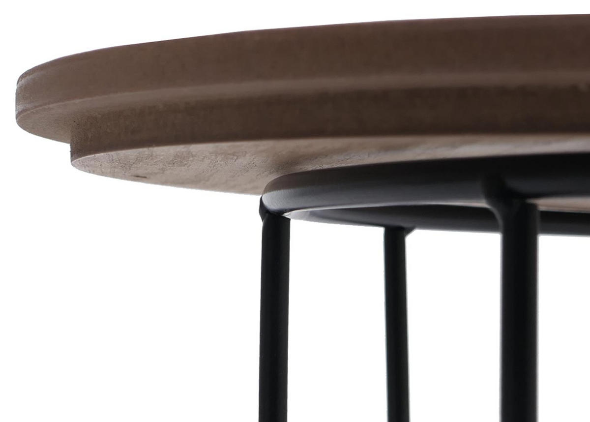 MIZA za kavč okrogla Rjava, Črna - črna/rjava, les (50/50/40cm) - MCW