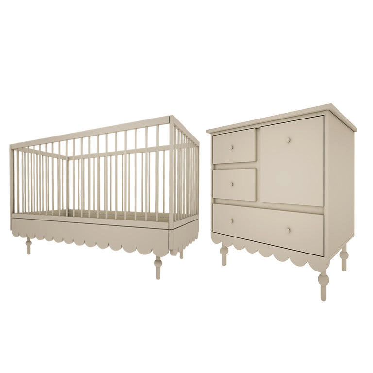 SOBA ZA BEBE 2-dijelniBabushka Oliva - zelena, drvni materijal (145/99/75cm) - Petits-meubles