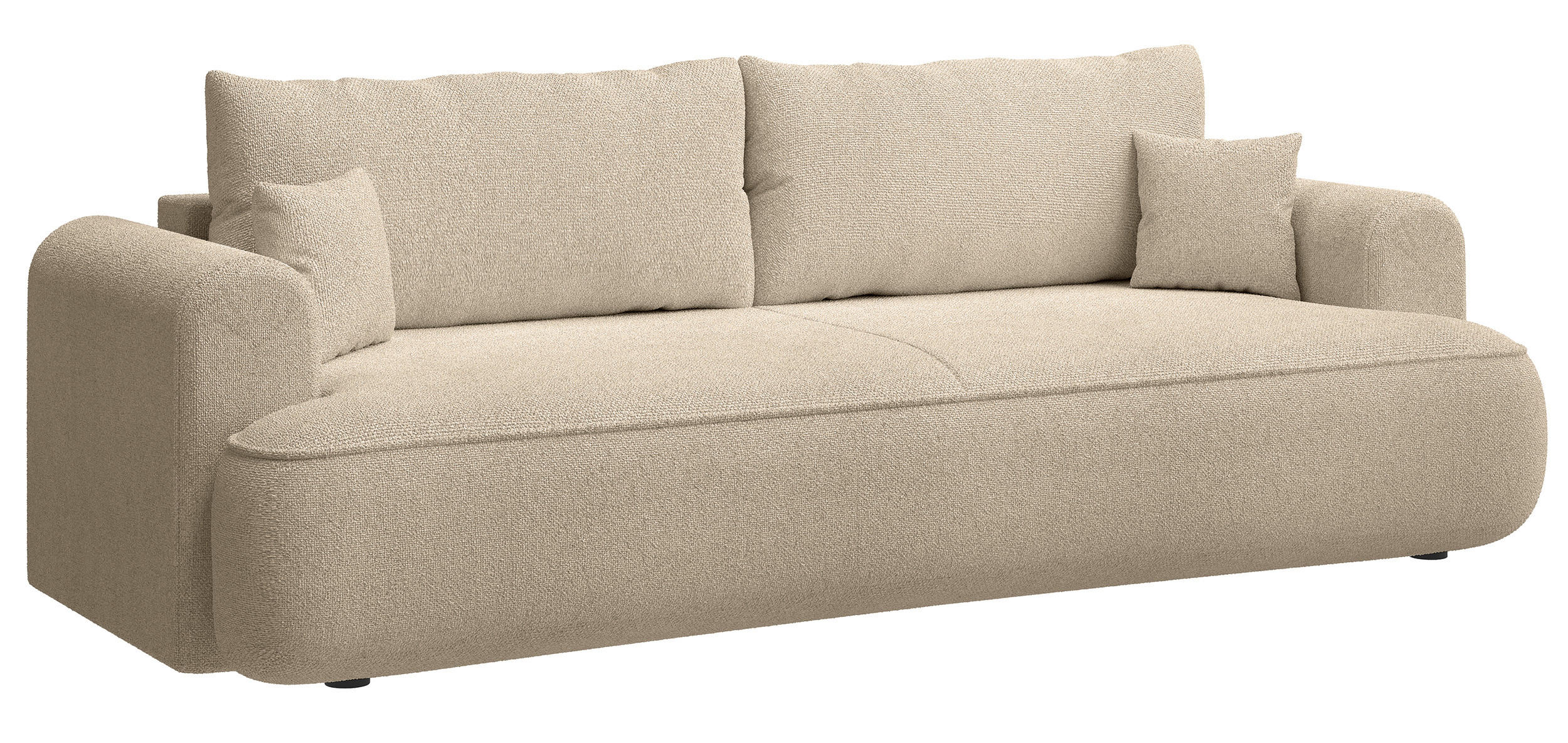 SCHLAFSOFA Ovo Hellbeige 250 cm - Ecru/Schwarz, Kunststoff/Textil (250/92/110cm) - Selsey