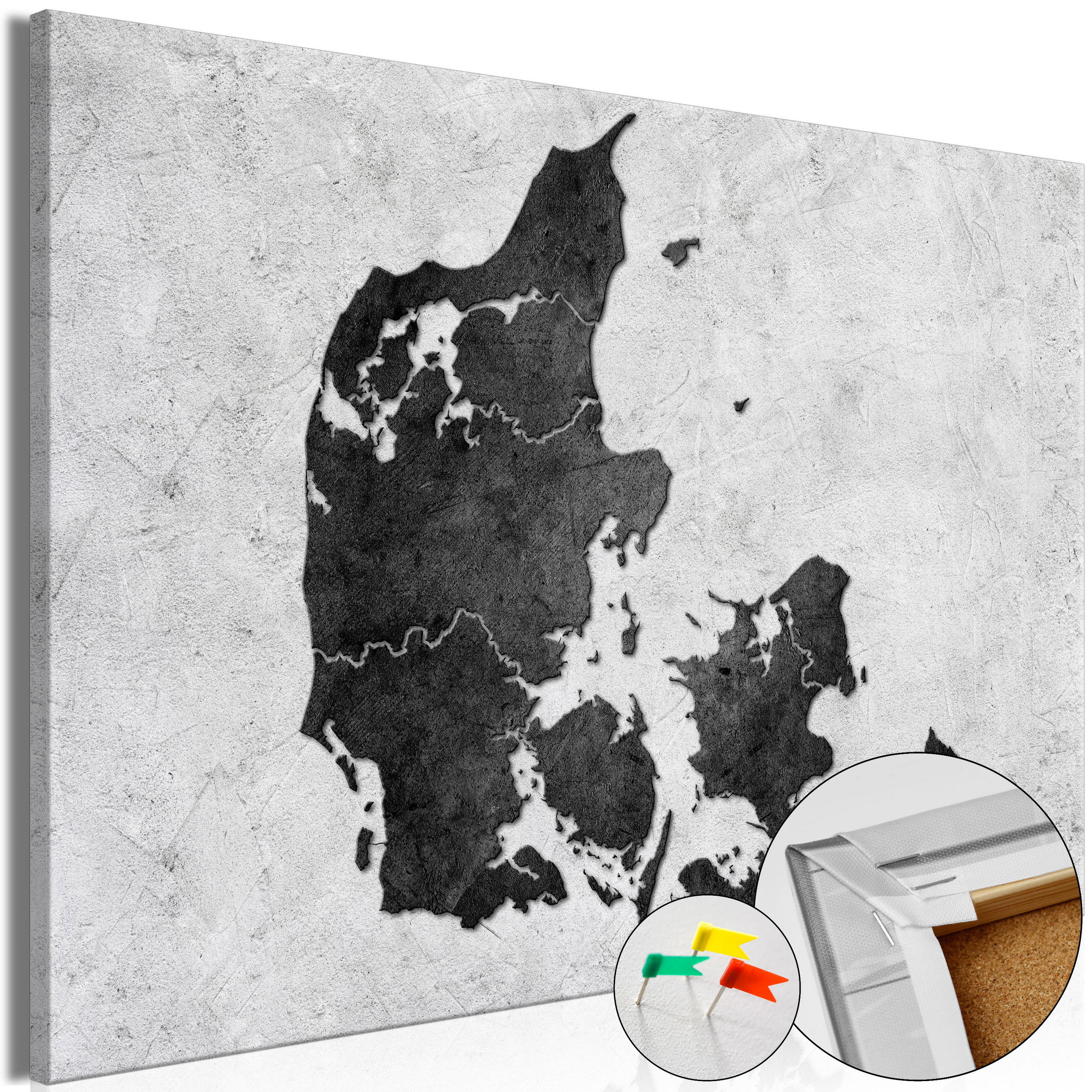 PINNWANDBILDER Schwarz-Weiß 90/60 cm - Schwarz, Naturmaterialien/Textil (90/60cm) - KUNSTLOFT