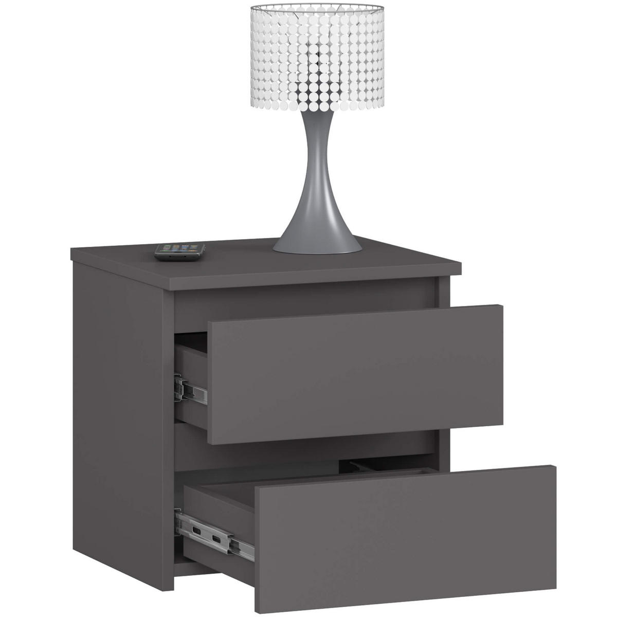 NACHTSCHRANK CL2, Grau, 40x35x40 cm - Grau, Holz (40/40/35cm) - Milordbikes