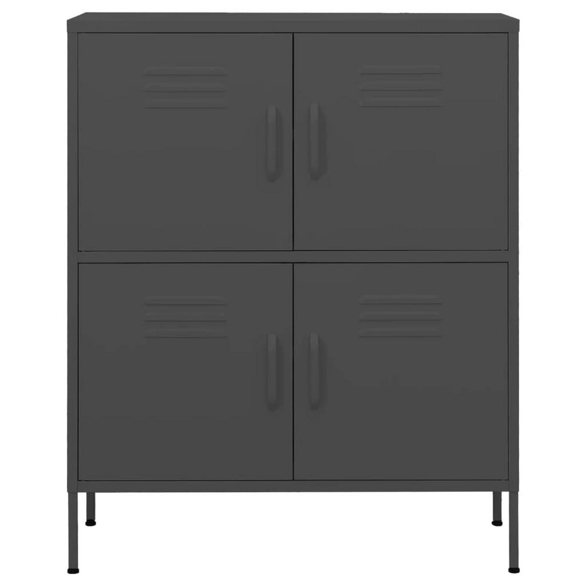 LAGERSCHRANK Anthrazit 80/35/101,5 Cm Stahl - Anthrazit, Metall (35/101.5/80cm) - vidaXL