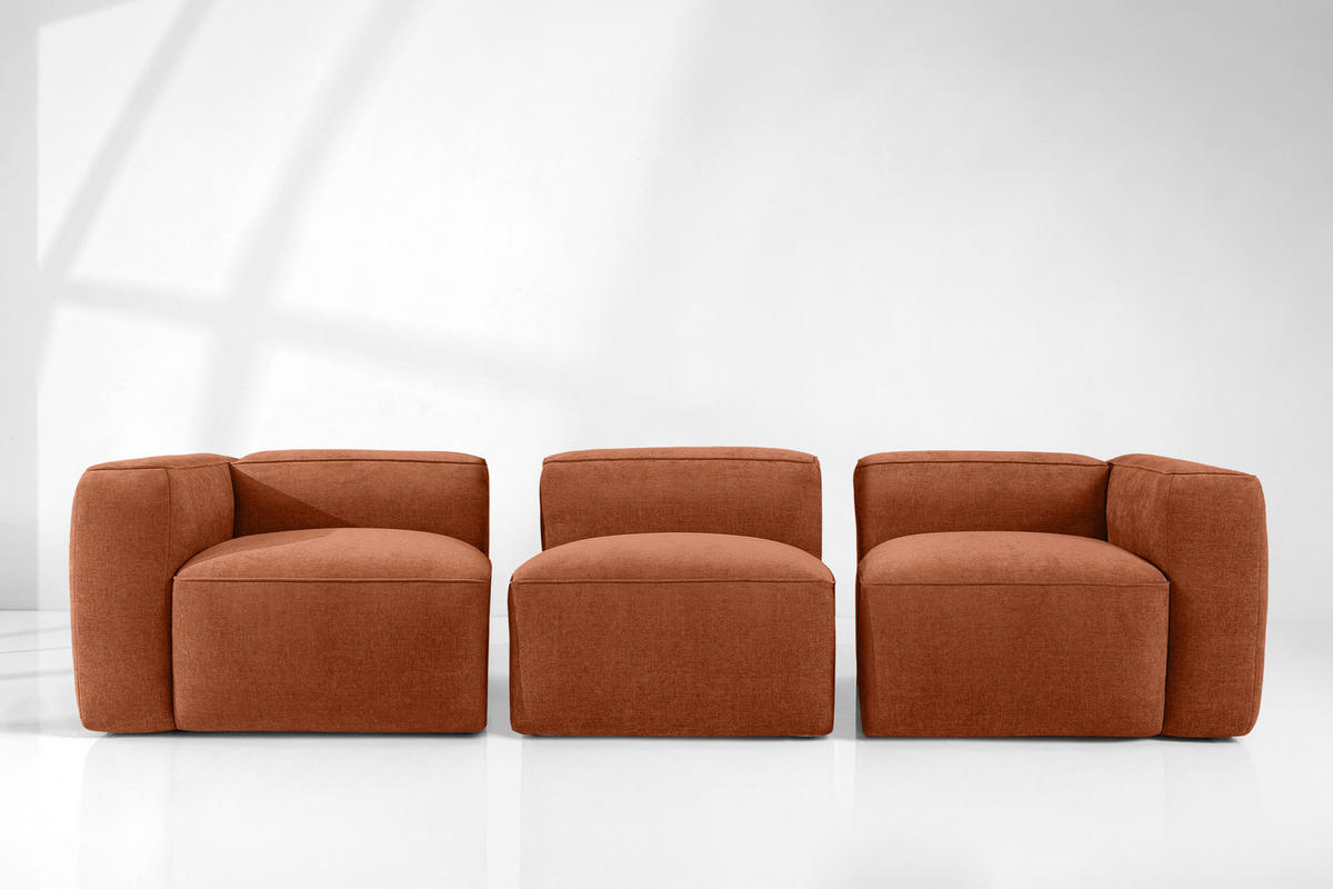 3-SITZER SOFA FUBBO, Rot - Rot, Holz/Holzwerkstoff (290/73/96cm) - KONSIMO®
