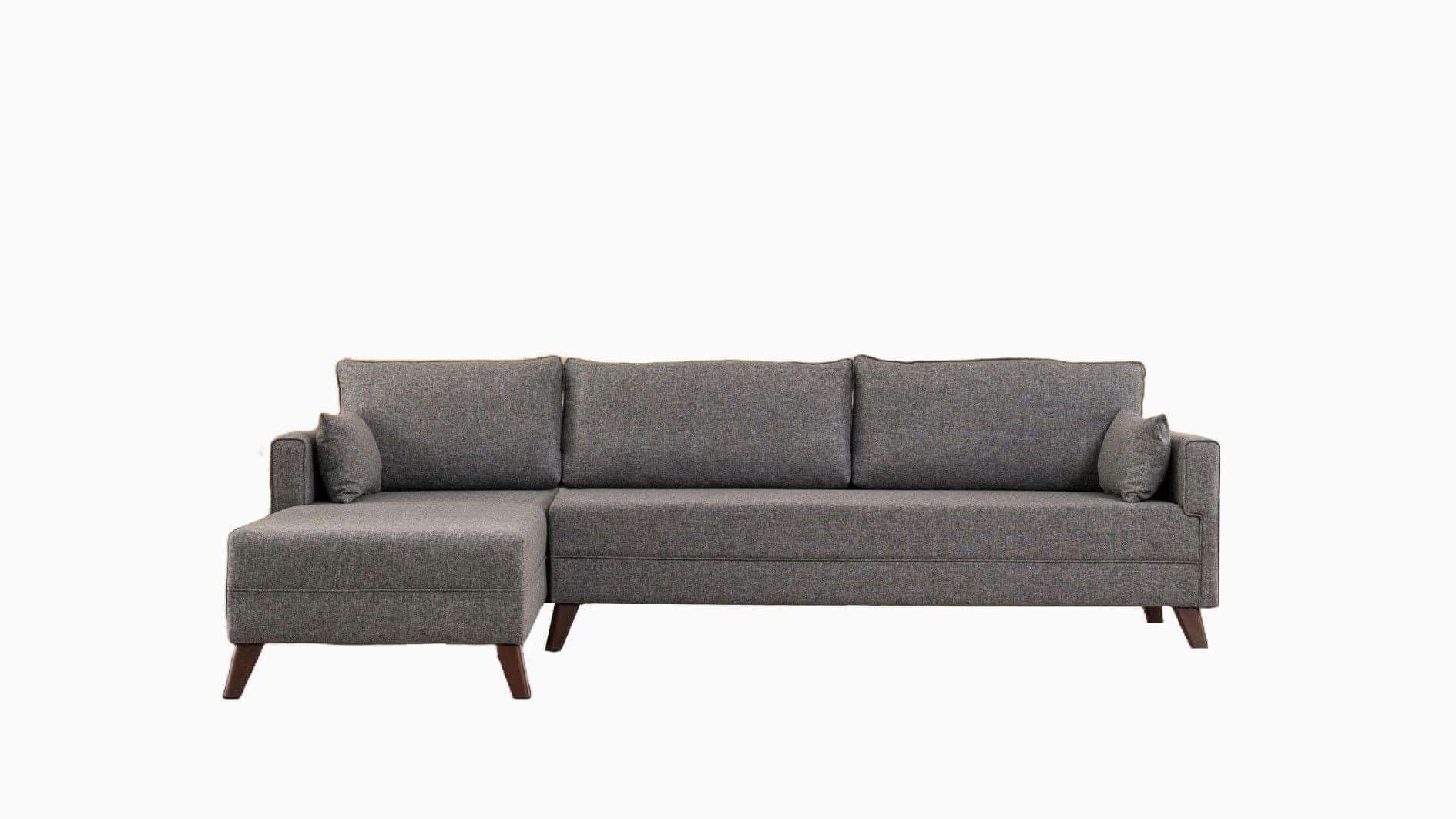 ECKSOFA mit losen Rückenkissen und Schlaffläche - Nussbaumfarben/Walnussfarben, Holz/Kunststoff (275/165cm) - myHomelando