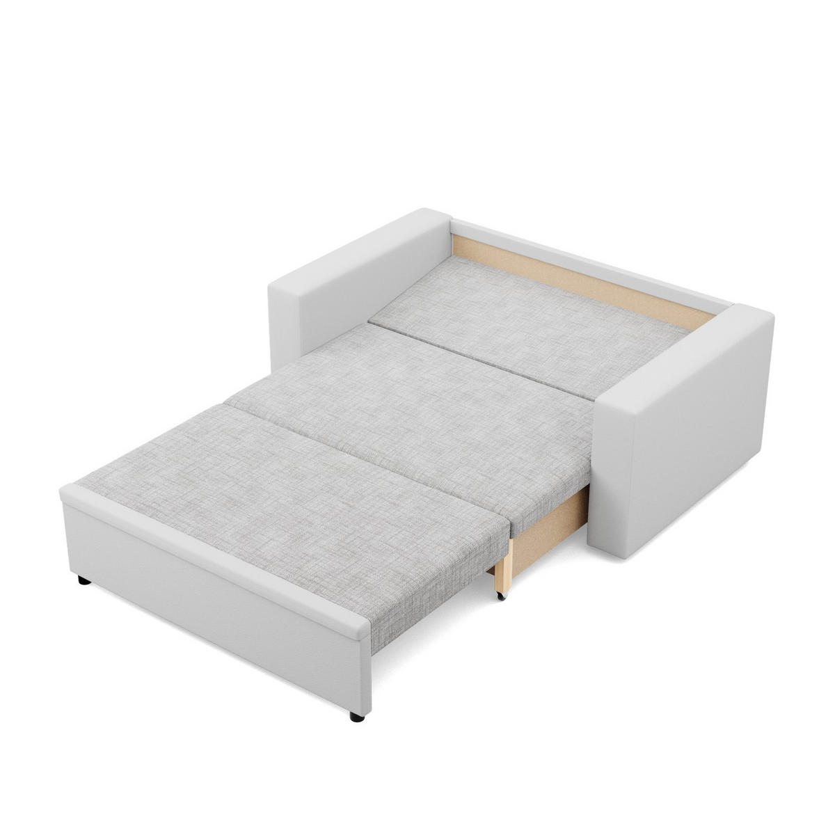 SOFA 2-SITZER MIT SCHLAFFUNKTION LUNA, Grau + Grau - Hellgrau/Grau, Textil (148/90/87cm)