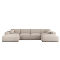 WOHNLANDSCHAFT Celes Premium In Artico - Creme, Holzwerkstoff/Textil (378/73/165cm) - Fun Möbel