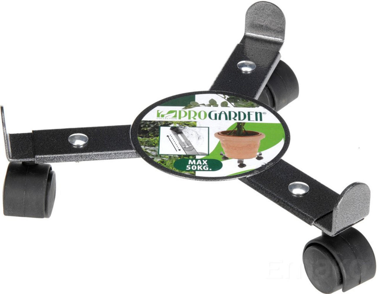 PFLANZENROLLER Metall Blumenroller - Schwarz, Metall (24/24/5cm)