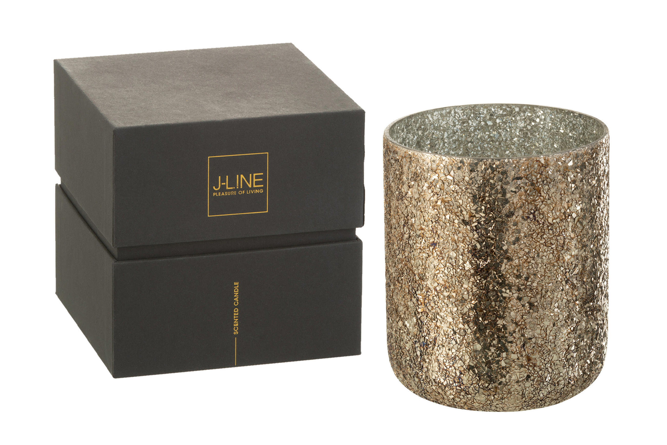 DUFTKERZE LUXURIA - Bronze - XL - 120 Std. - Bronzefarben, Paraffin (20/25cm) - J-Line