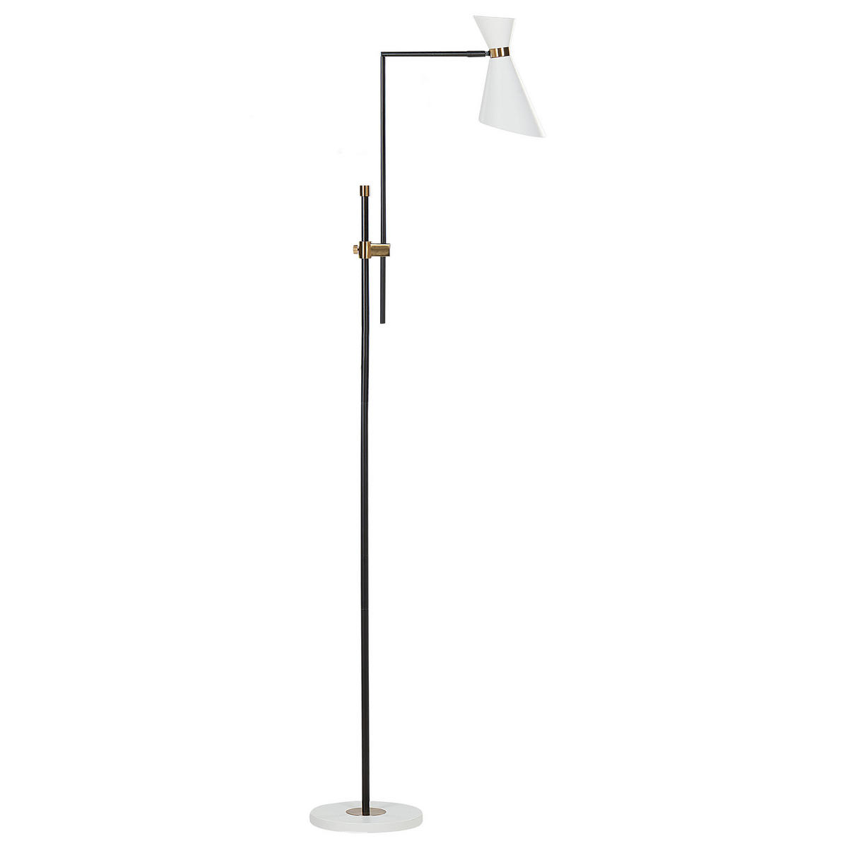 STEHLAMPE Weiß/Schwarz/Gold Melawi - Goldfarben/Schwarz, Metall (30/57/180cm) - Beliani