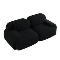 SOFA 208×103×75 cm Cordstoff rahmenlos modular 2-Sitzer, schwarz - Schwarz, Textil (103/75/208cm) - Luhomfu