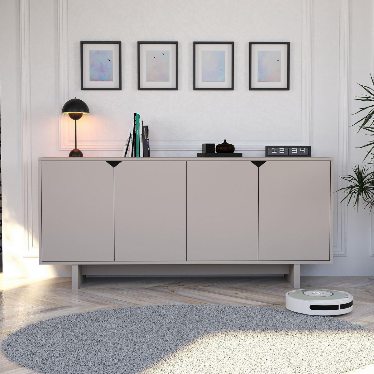 BUFFETSCHRANK oz beige - Beige, Holz (40/81/180cm) - Habitat Garten