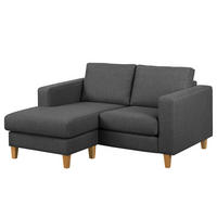 ECKSOFA 1-SITZER mit Longchair - Dunkelgrau, Holz/Buchenholz (154/140cm) - home24