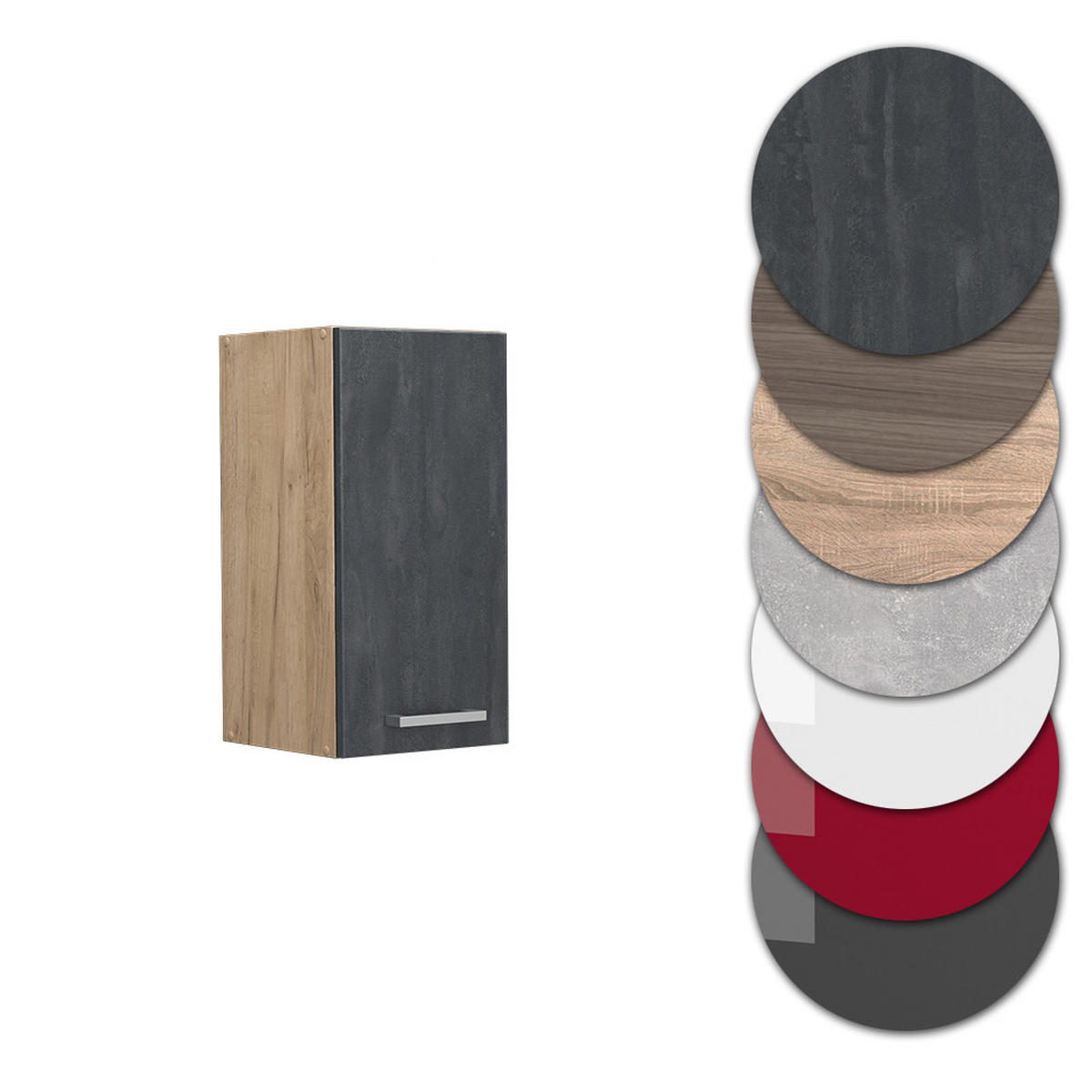 HÄNGESCHRANK R-Line Schwarz Beton 30 cm - Honigeiche/Eiche Wotan, Holzwerkstoff (30/60/31cm) - Vicco
