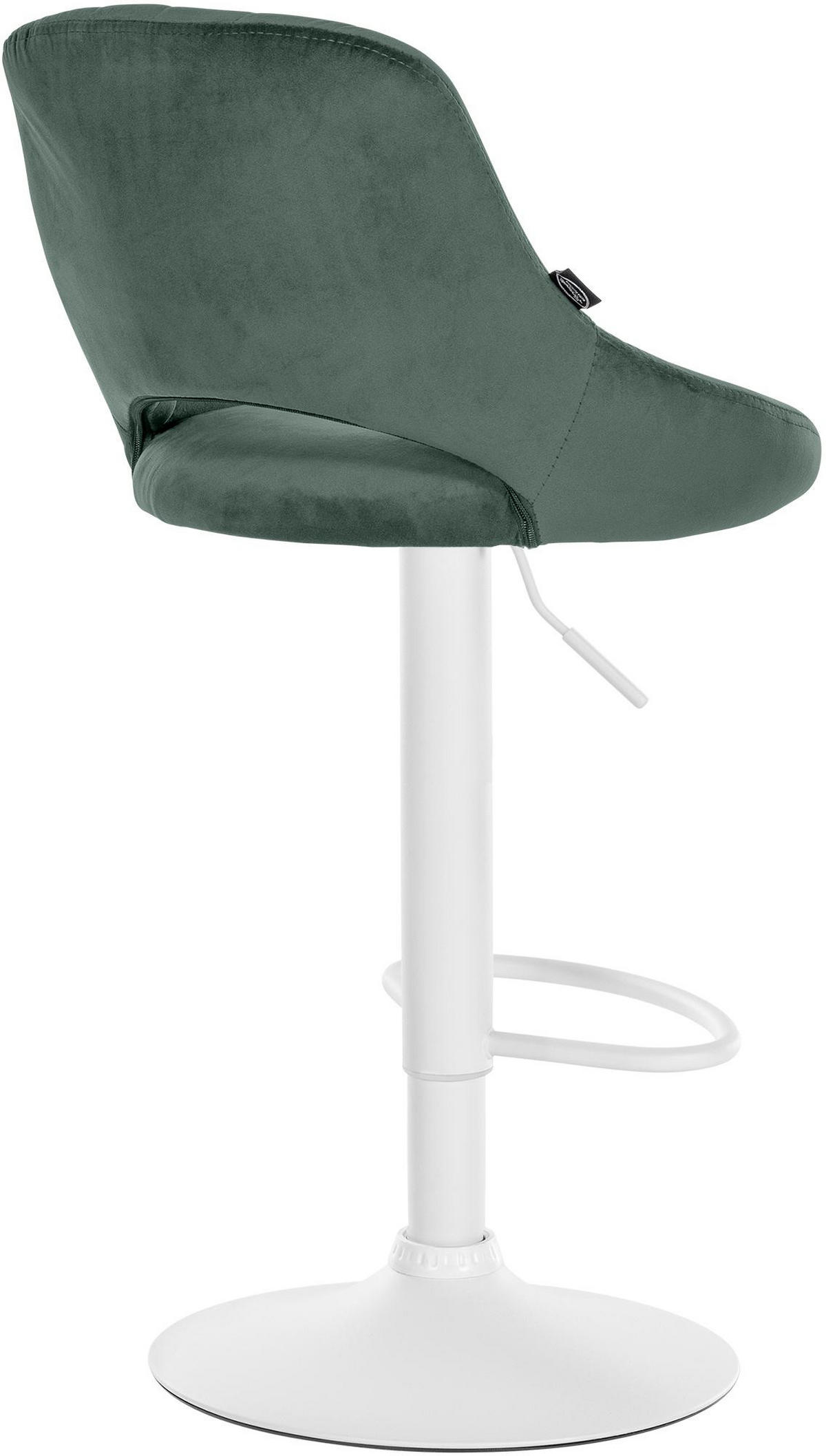 BARHOCKER 2er Set Samt grün - Weiß/Grün, Textil (47/85/48cm) - CLP