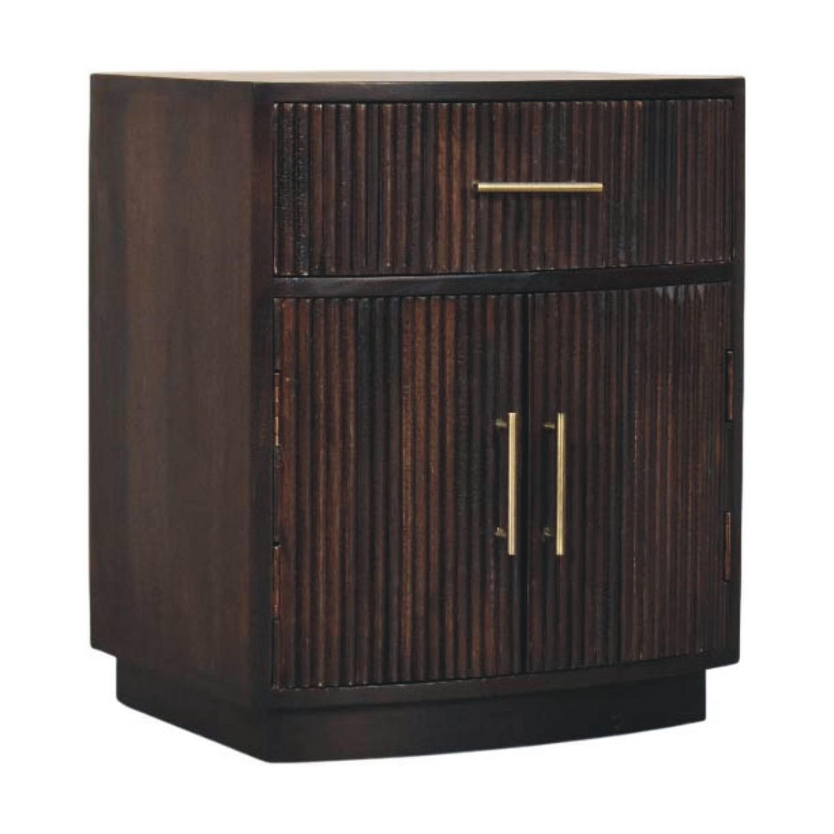 NACHTTISCH mit Samt-Mokka-Finish, 1 Schublade, 2 offene Ablagen, dunkelbraun - Dunkelbraun, Holz (50/60/40cm) - Artisan Furniture