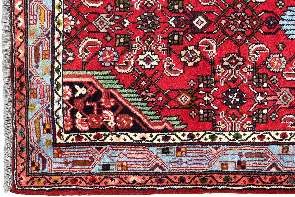 TEPPICH Assadabad Rot 195/83 cm Schurwolle - Rot, Textil (83/195cm) - Looma