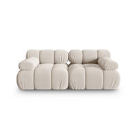 SOFA modular Bellis aus 3D-Stoff leichtes beige 2 Sitzplätze - Creme, Textil (94/70/188cm) - Micadoni