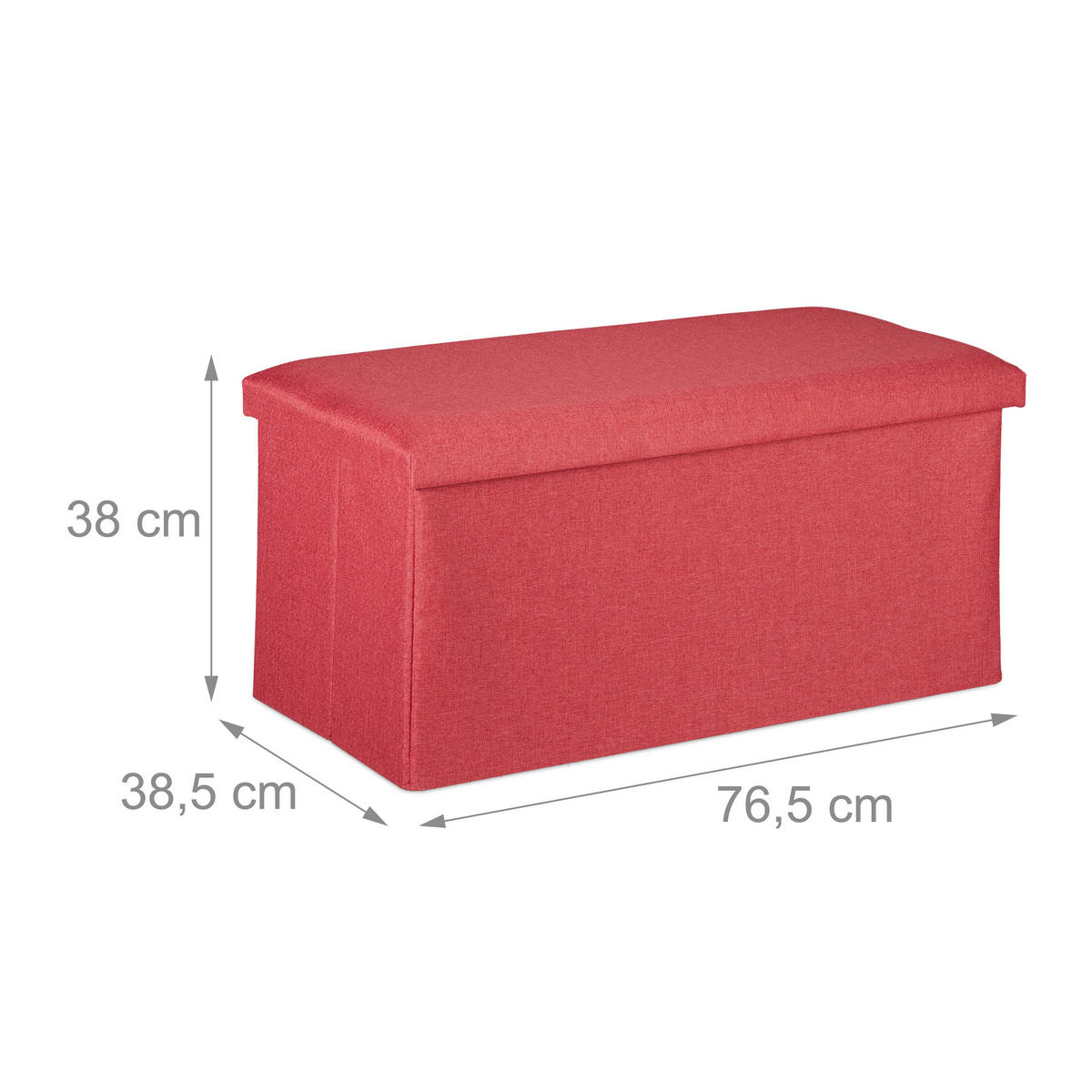 SITZBANK - Dunkelrot, Holzwerkstoff/Textil (76.5/38/38.5cm) - Relaxdays