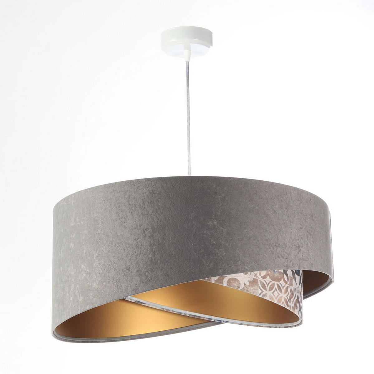 HÄNGELEUCHTE Grau 50/23 cm - Goldfarben, Kunststoff (50/1/23cm) - ONZENO