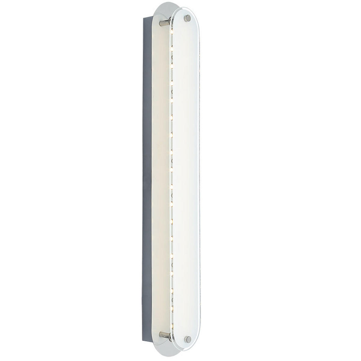 LED WANDLEUCHTE Metall Chrom Silber - Silberfarben, Glas (8/6/47cm) - Globo Lighting