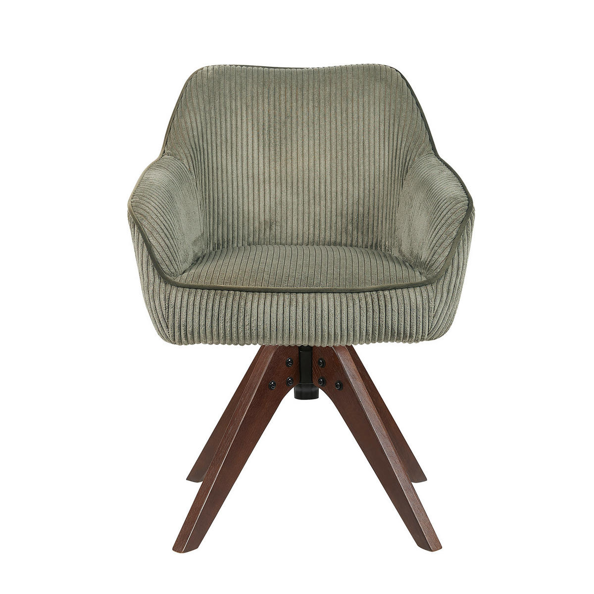 ARMLEHNSTUHL Mika-Finn 2er-Set - Nussbaumfarben/Grün, Eichenholz/Holz (60/82/61cm) - DUBI Möbel