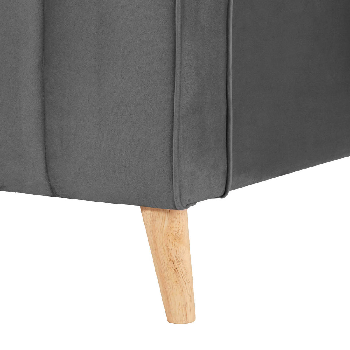 POLSTERBETT in Samt mit Lattenrost 140/200 cm in Grau - Grau, Textil (140/200cm) - Homestyle4u