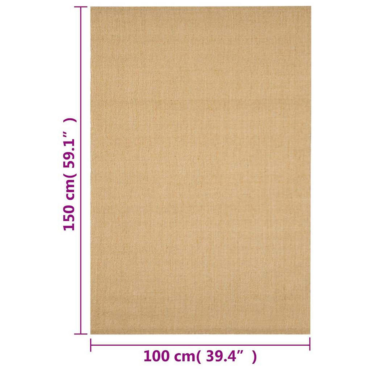 TEPPICH Natur Sisal 100/150 Cm - Braun, Naturmaterialen (100/150cm) - vidaXL